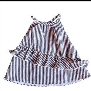 Max Studio Kids Gray and White Striped Halter Top